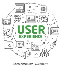 Linear illustration for presentations in the round UX