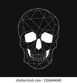 Ilustración lineal de un cráneo