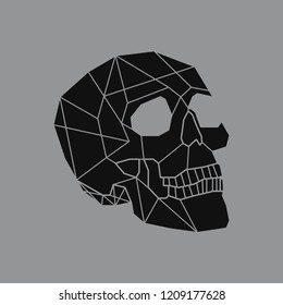 Linear illustration of a skull