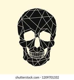 Linear illustration of a skull