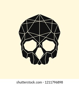 Ilustración lineal de un cráneo