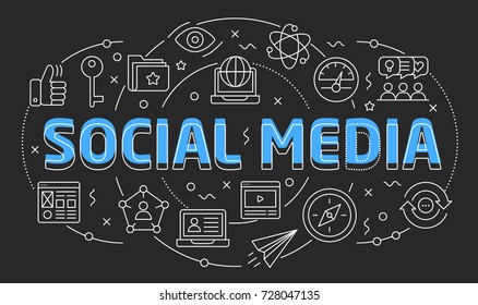 Linear illustration of a slide for the presentation