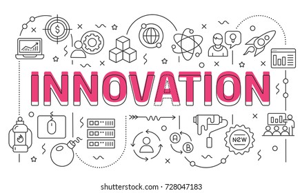 Linear illustration of a slide for the presentation