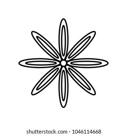 Linear illustration of spice icon, carnation, seasoning, spices, spice, food, bud, clove, incense on white background.