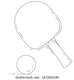 linear illustration of a table tennis racket