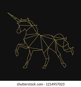 Linear illustration of a unicorn