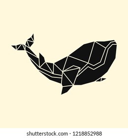 Linear illustration of a whale