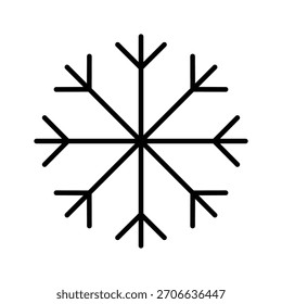 Linear illustration of a winter snowflake icon