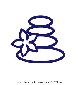 Linear illustration of Zen icons. Vector line style icon.
