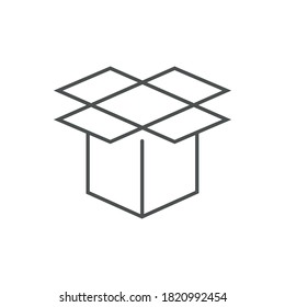 Linear illustration.Box.Open box.