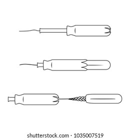 Linear Illustrations of tampons in three stages