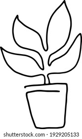 Lineares Bild von isolierter Hauspflanze auf transparentem Hintergrund