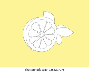 Linear image of a lemon.Vector illustration.