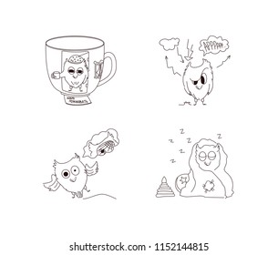 Linear image of owls