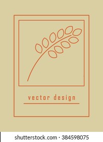 Linear image spikelets. Logo, icon, concept, illustration. Vector. Isolated.