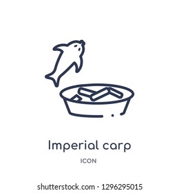 Linear imperial carp icon from Culture outline collection. Thin line imperial carp icon vector isolated on white background. imperial carp trendy illustration