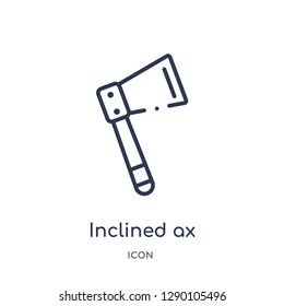 Linear inclined ax icon from Construction outline collection. Thin line inclined ax vector isolated on white background. inclined ax trendy illustration