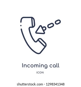 Linear incoming call icon from Message outline collection. Thin line incoming call icon isolated on white background. incoming call trendy illustration