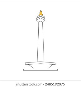 Linear indonesian independence day icon vector illustration