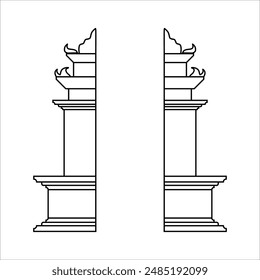 Linear indonesian independence day icon vector illustration