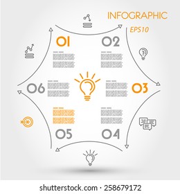 linear infographic hexagon with arrows. infographic concept.