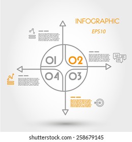 linear infographic ring with arrows. infographic concept.