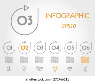 linear infographic set of rings with arrow. infographic concept.