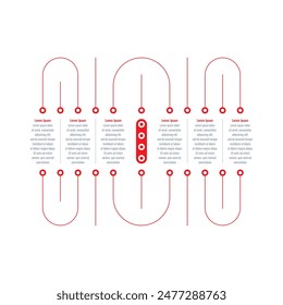 linear infographic template. Infographic template for industry, education, business and science. book, magazine, annual report information template. six steps information template