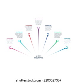 linear infographic template. seven steps informational template. annual report, magazine, business, web, internet infographic template