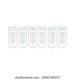 linear infographic template. six options briefing template. annual report, informational template for magazine. Infographic template for industry, healthcare, energy, business, technology, science