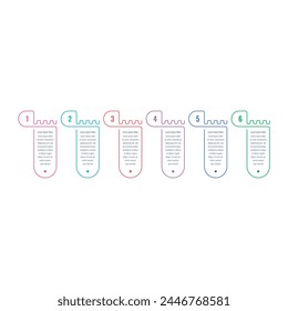 linear infographic template. six step briefing template. annual report, informational template for magazine. Infographic template for energy, industry, healthcare, business, technology, science