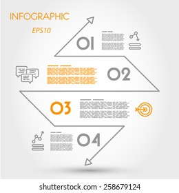 linear infographic zig zag diamond. infographic concept.