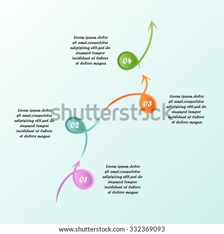 Linear infographics with arrows. For buisiness, banner, poster, web design, education, brochure, presentation. Vector illustration