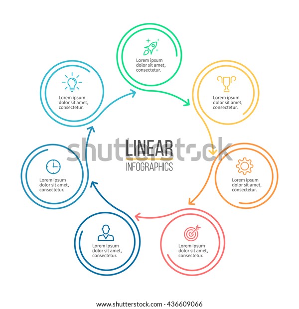 Linear Infographics Business Diagram Chart Graph Stock Vector (Royalty ...