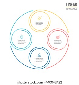 Linear infographics. Diagram, chart, graph with 4 steps. Vector element.