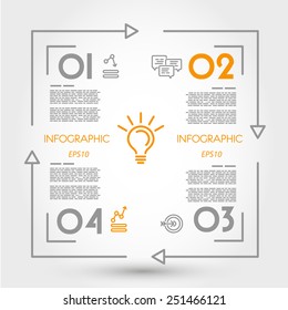 linear infographics square. infographic concept.