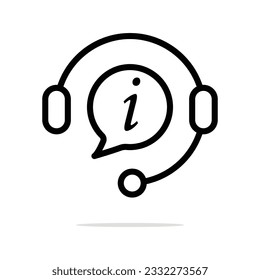 icono de soporte de información lineal aislado en fondo blanco. concepto de consultor para ecommerce o elearning. 