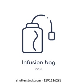 Linear infusion bag icon from Bistro and restaurant outline collection. Thin line infusion bag vector isolated on white background. infusion bag trendy illustration