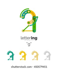 Letras iniciales lineales, concepto de marca de logotipo, estilo divertido de dibujos animados
