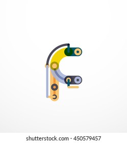 Letras iniciais lineares, conceito de marca de logotipo, desenho animado estilo engraçado