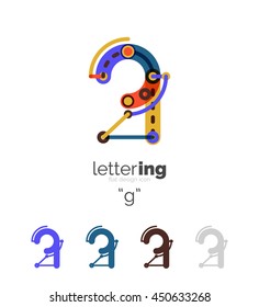 Linear initial letters, logo branding concept, cartoon funny style