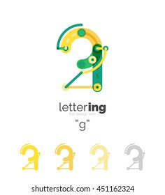 Linear initial letters, logo branding concept, cartoon funny style