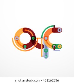 Linear initial letters, logo branding concept, cartoon funny style