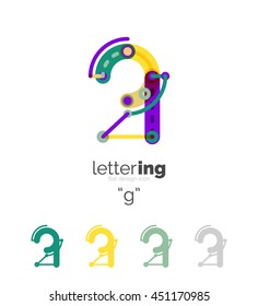 Linear initial letters, logo branding concept, cartoon funny style