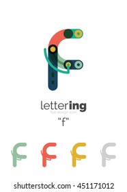 Linear initial letters, logo branding concept, cartoon funny style