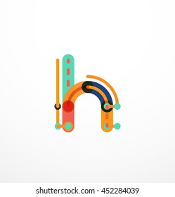 Linear initial letters, logo branding concept, cartoon funny style