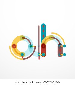 Linear initial letters, logo branding concept, cartoon funny style