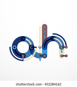 Linear initial letters, logo branding concept, cartoon funny style