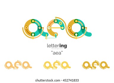 Linear initial letters, logo branding concept, cartoon funny style