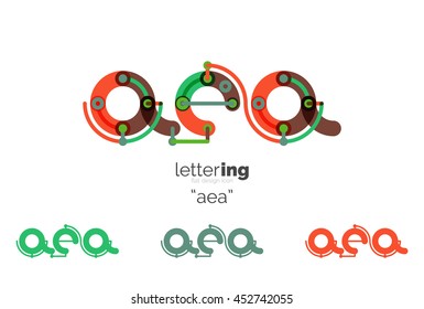 Letras iniciales lineales, concepto de marca de logotipo, estilo divertido de dibujos animados